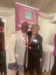 Maxwell with SEM’s Patron Kate Ashbrook at the Natural England reception, House of Lords.