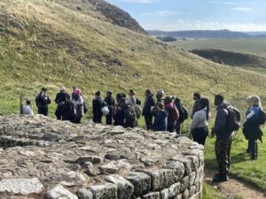 The group at the Hadrian’s Wall Post